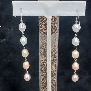 Colored Drop pearl earrings